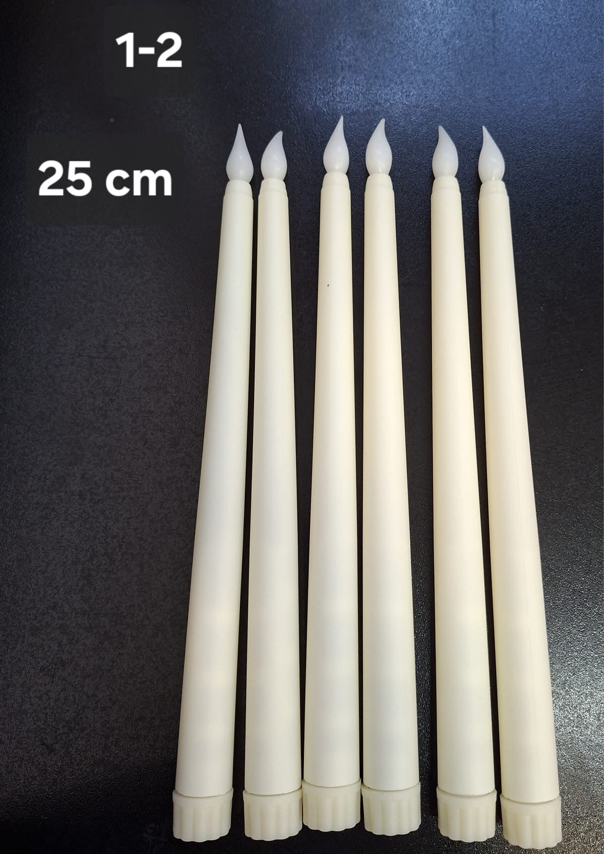 Lumanari artificiale LED crem 25cm – set decorativ 6/set