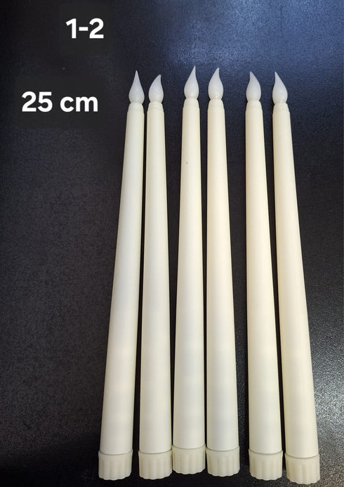 Lumanari artificiale LED crem 25cm – set decorativ 6/set
