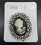 Broșe Cameo Negre cu Strasuri – Accesoriu Elegant Stil Vintage 12/set