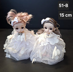 Păpuși cu Rochie Albă și Fundiță - 15cm 10/set