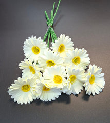 Buchet margarete artificiale crem 34cm - set 10 flori