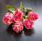 Buchet 5 trandafiri roz artificiali 30 cm – flori decorative