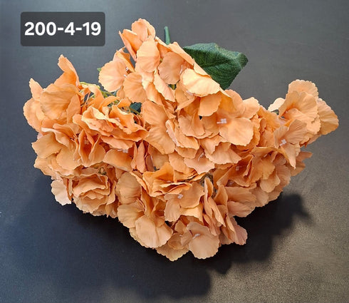 Buchet cu hortensii artificial piersică din material textil - 42cm
