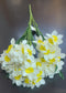 Buchet narcise artificiale albe cu galben - 50cm
