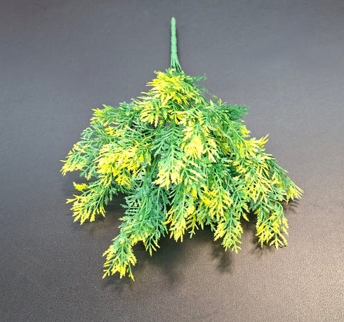 Ramură artificială tuia galben-verde, 32cm
