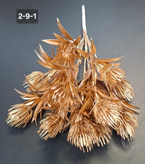 Buchet protea artificială auriu - 35cm