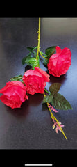 Fir trandafiri artificiali rosii 80cm – flori decorative material textil