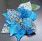 Crăciunițe artificiale albastre – flori decorative de iarnă 24/set