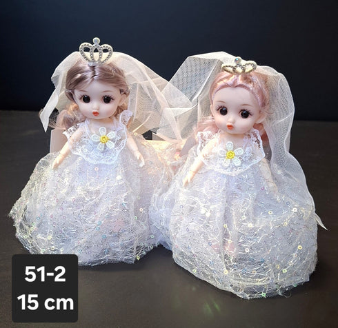 Păpuși Mireasă cu Rochie și Voal - 15cm 10/set