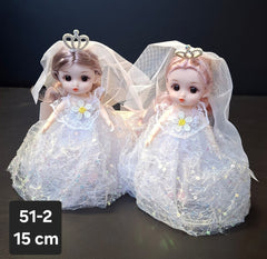 Păpuși Mireasă cu Rochie și Voal - 15cm 10/set