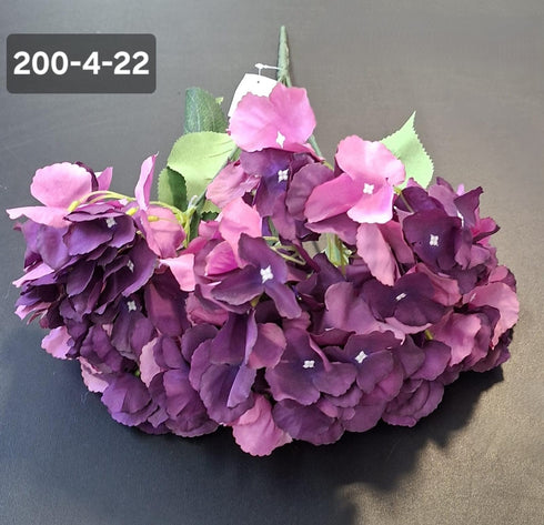 Buchet cu hortensii artificial mov-roz din material textil - 42cm