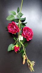 Fir Trandafir artificial ciclam 90cm – flori decorative realiste