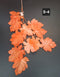 Ramură artificială decorativă - 98cm frunze portocalii tip arțar