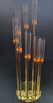 Suport decorativ auriu cu tuburi din plastic – 100cm candelabru de masă pentru lumânări