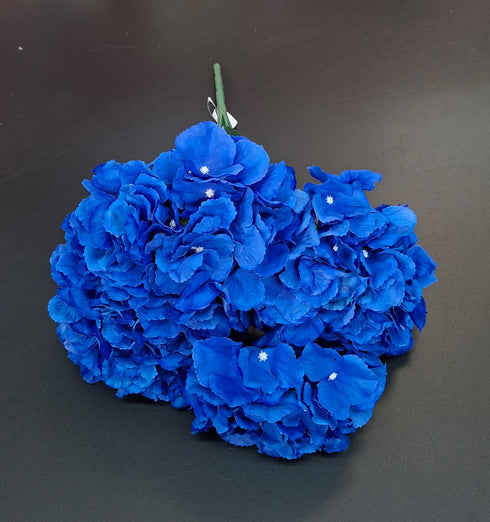 Buchet cu hortensii artificiale albastru regal, flori mari 52cm