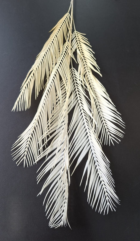 Frunză Decorativă Artificială 104cm Crem Natur – Ramură Tip Palmier Elegantă