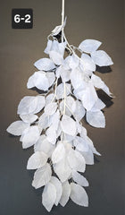 Ramură artificială decorativă 97cm frunze albe