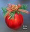Glob decorativ Crăciun roșu cu con și fundiță aurie - 20cm