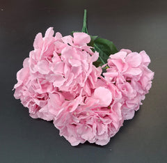 Buchet cu hortensii artificiale roz deschis, flori mari 52cm