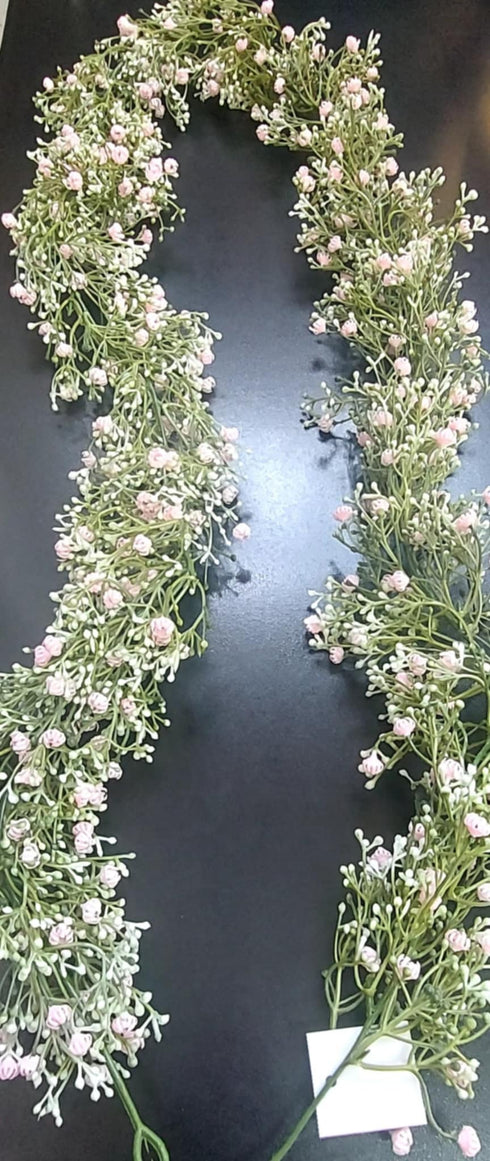 Ghirlandă cu Floarea Miresei Roz Pal – 175cm