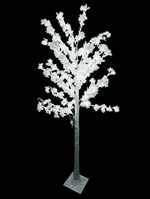 Copac LED Decorativ 175cm Alb Rece cu Flori