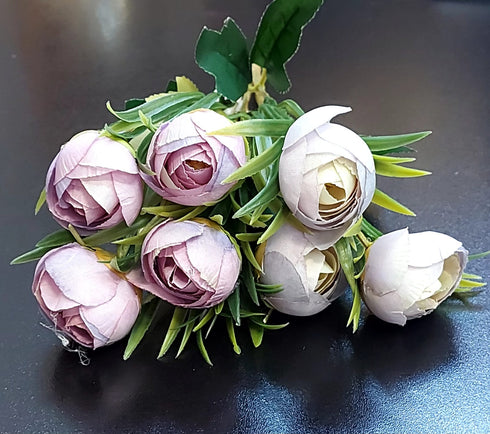 Buchet flori artificiale boboci bujor – 32cm aspect natural