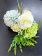 Buchet flori artificiale crizanteme albastru pal cu verdeață – 32cm