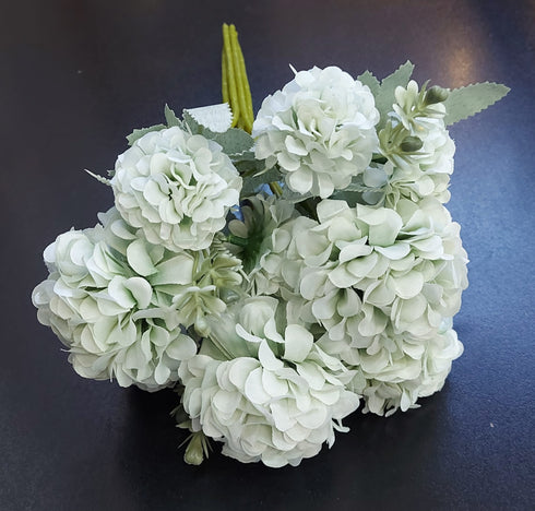 Buchet flori artificiale crizanteme verde pal – 30cm, flori mici, aspect pufos și elegant