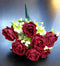 Buchet flori artificiale trandafiri bordo – 34cm, aspect natural