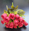 Buchet 14 trandafiri roșii artificiali – 41 cm, tije sârmă, material textil