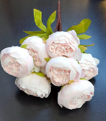 Buchet cu Bujori Roz Pal – Flori Artificiale din Material Textil