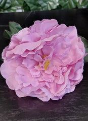 Capete de bujor artificial lila – material textil, diametru 9 cm, lungime 26 cm