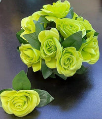 Capete Trandafiri Verde Lime pe Tulpină – Set 200 buc. Textil (27 cm)