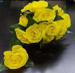 Capete Trandafiri Galben Intens pe Tulpină – Set 200 buc. Textil (27 cm)