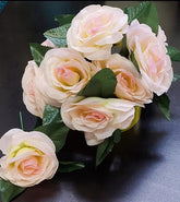 Capete Trandafiri Crem-Roz pe Tulpină – Set 200 buc. Textil (27 cm)