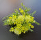Verdeață artificială decorativă cu flori galbene verzui, 32cm – aspect natural