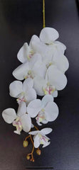 Orhidee artificială albă din silicon – 100 cm, floare decorativă realistă