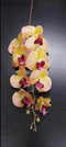 Orhidee artificială galbenă cu accente roz – 100 cm, floare decorativă realistă din silicon