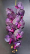 Orhidee artificială mov închis cu accente fucsia – 100 cm, floare decorativă realistă
