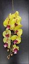 Orhidee artificială galbenă cu centru roz – 100 cm, floare decorativă realistă