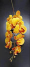 Orhidee artificială galbenă cu nuanțe arămii – 100 cm, floare decorativă realistă
