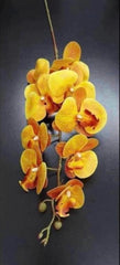 Orhidee artificială galbenă cu nuanțe arămii – 100 cm, floare decorativă realistă