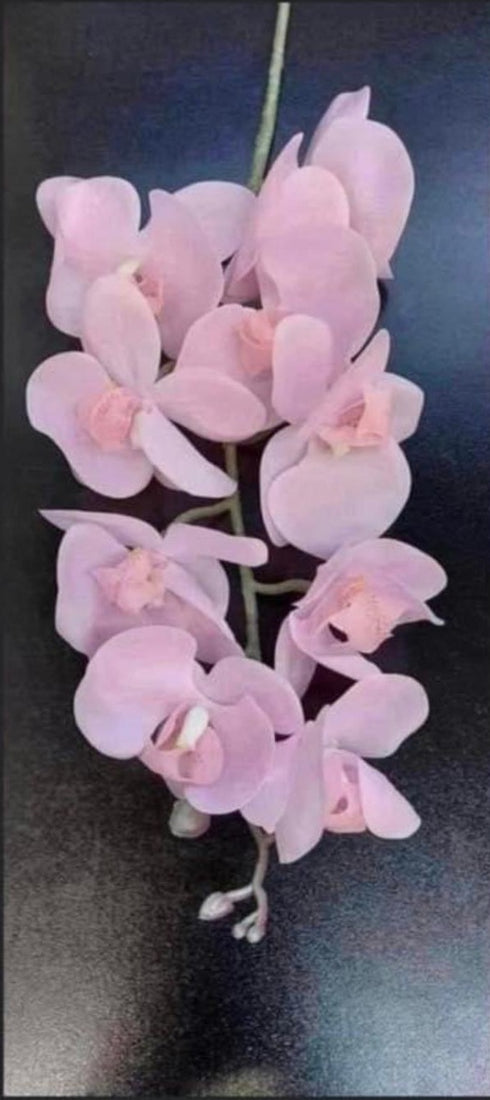 Orhidee artificială roz pal pastel – 100 cm, floare decorativă realistă