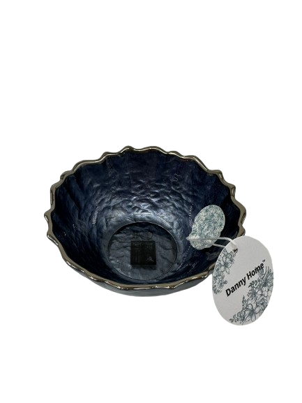 Lve Danny Home Bol Sticla Albastru Margini Argintii 14.5cm Wy014 4-30 4/set