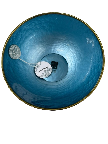 Lve Danny Home Bol Sticla Albastru Margini Aurii 24cm Wy104 4-18 2/set