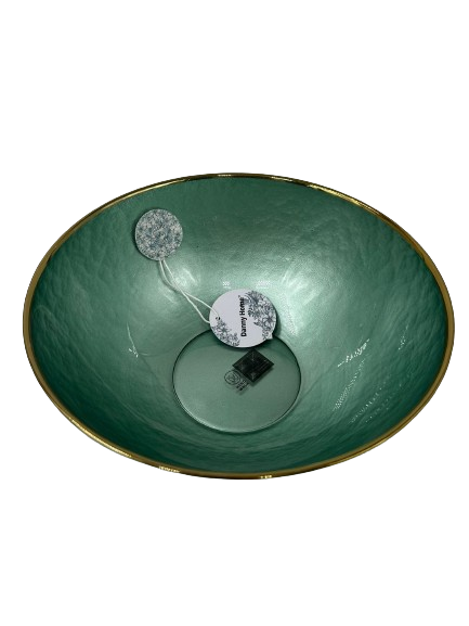 Lve Danny Home Bol Sticla Verde Margini Aurii 24cm Wy097 4-12 2/set