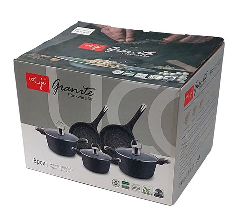 Lve Ucc Life Set 8pcs Cratita+tigaie Aluminiu Cu Manere+capac 555-2