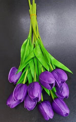 Lalele artificiale mov din silicon – Set 10 bucăți