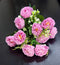 Buchet artificial cu trandafiri roz – 30 cm, flori mici