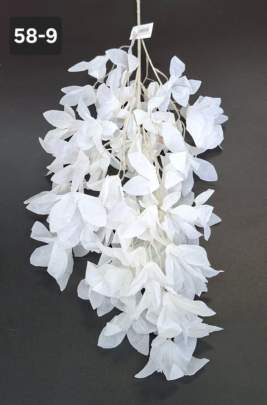 Ramură artificială decorativă - 92cm flori albe